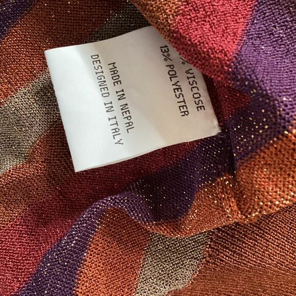 HAPPY SHEEP NEW METALLIC STRIPE LIGHT WEIGHT SWEATER SIZE SMALL - Picture 9 of 9